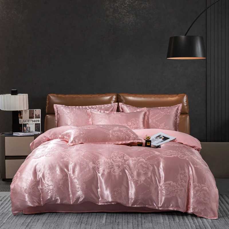 2025 new European light luxury jacquard four-piece set satin silk quilt cover bed sheet single double four-piece set D260317