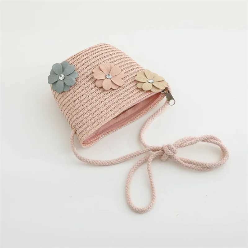 Summer child casual butterfly straw hat handbags Sets Kid girls Outdoor holiday panama cap straw bags Sun hat 2pcs H260317 - view 6