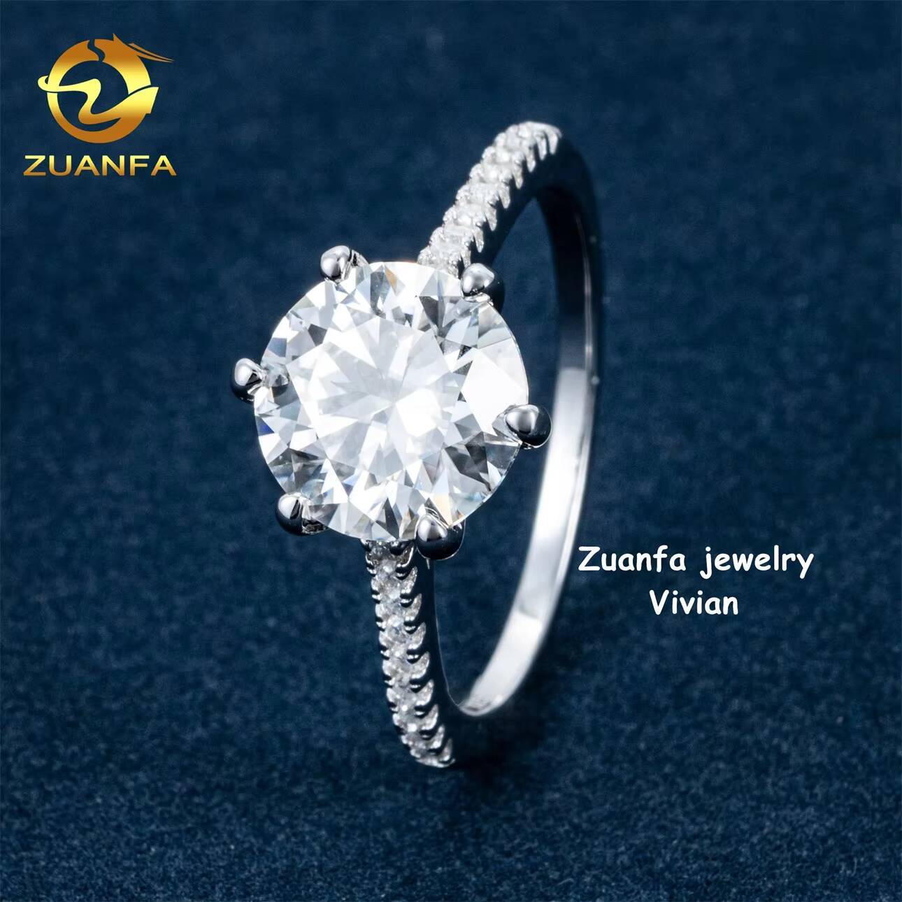 GRA Certificetation Iced Out Fine Jewelry Buss Down VVS Moissanite Diamond Luxury Sterling Silver 925 Women Wedding Rings