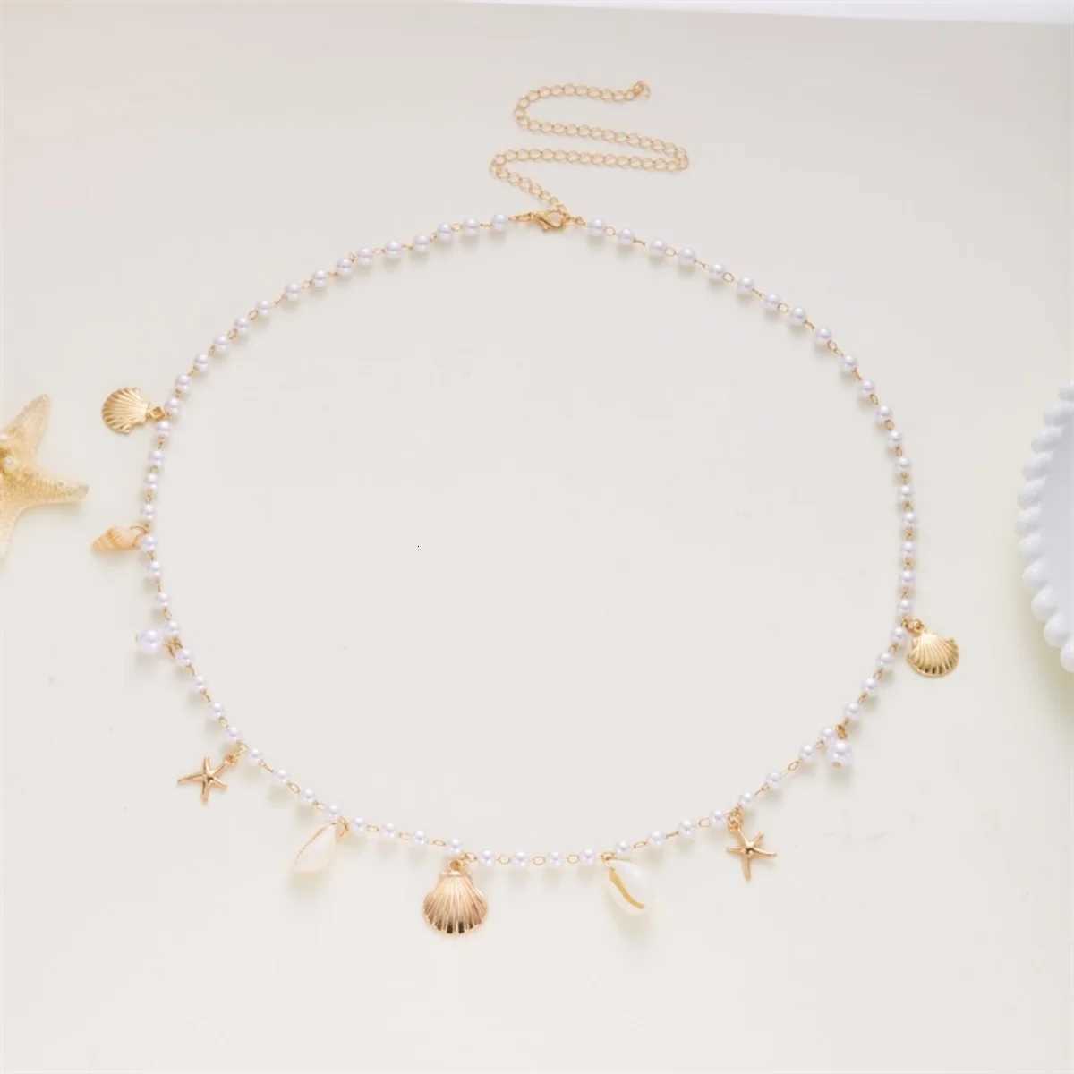 Metal Starfish Shell Imitation Pearl Waist Chain For Women Men Beach Fashion Summer Vacation Sea Star Belly Chain Body Jewelry H260316 - view 6