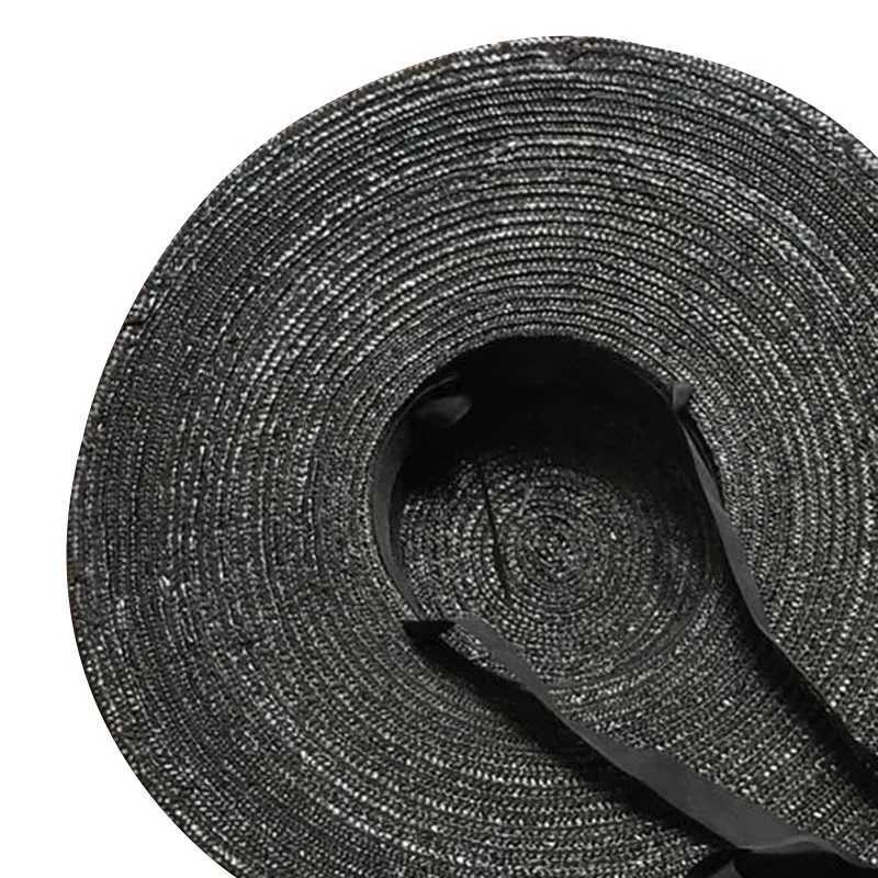 Large Wide Brim Flat Top Sun Straw Hat Fashionable Summer With Long Ribbon Hats For Women Holiday Vintage Beach Visor Cap Retro H260317 - view 6