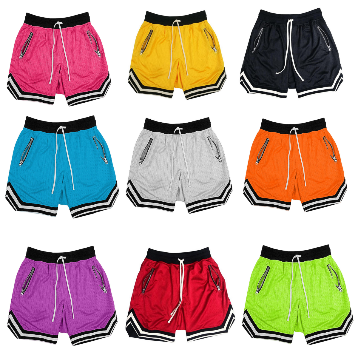 Men's Shorts Basketball Zipper Pockets Outdoor Men Sporting Beaching Bottoms Soccer Traning Bodybuilding Breathable Gym Running