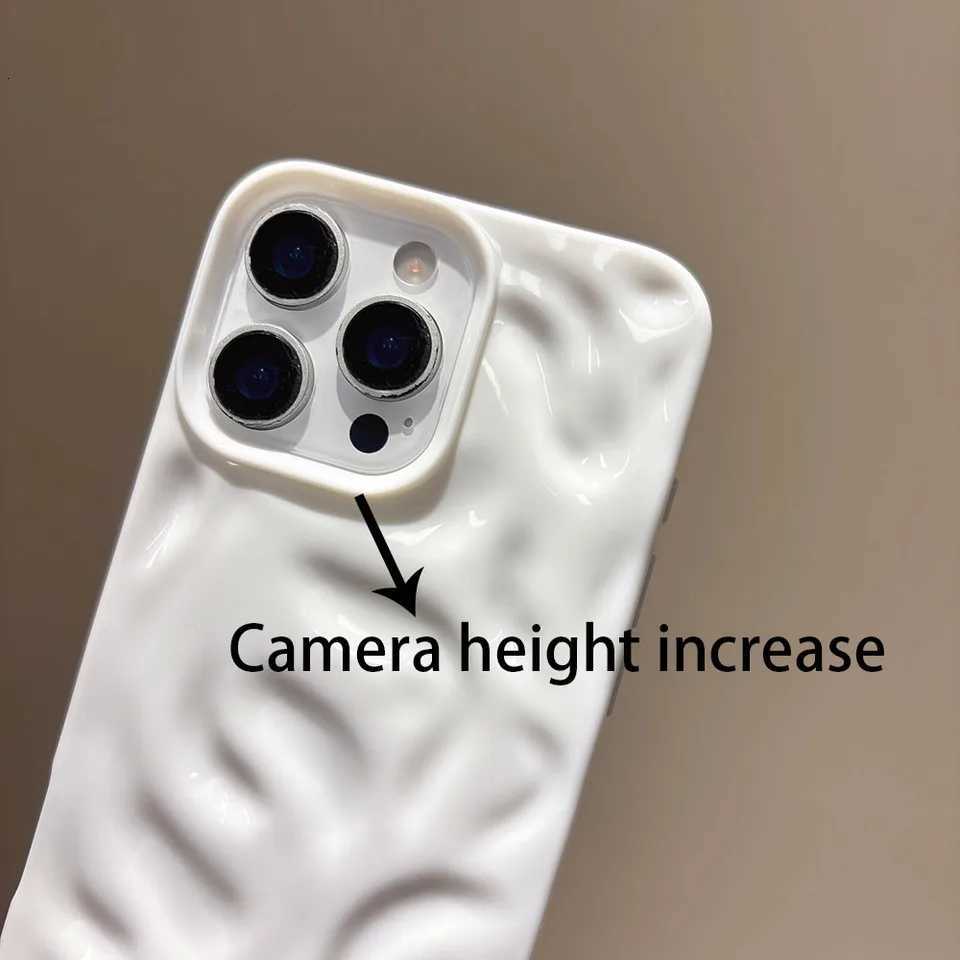 Luxury Fold Pattern Texture Wave Soft Silicone Phone Case for iPhone 16 15 14 13 12 11 Pro Max Candy Shockproof Bumper Cover C260314