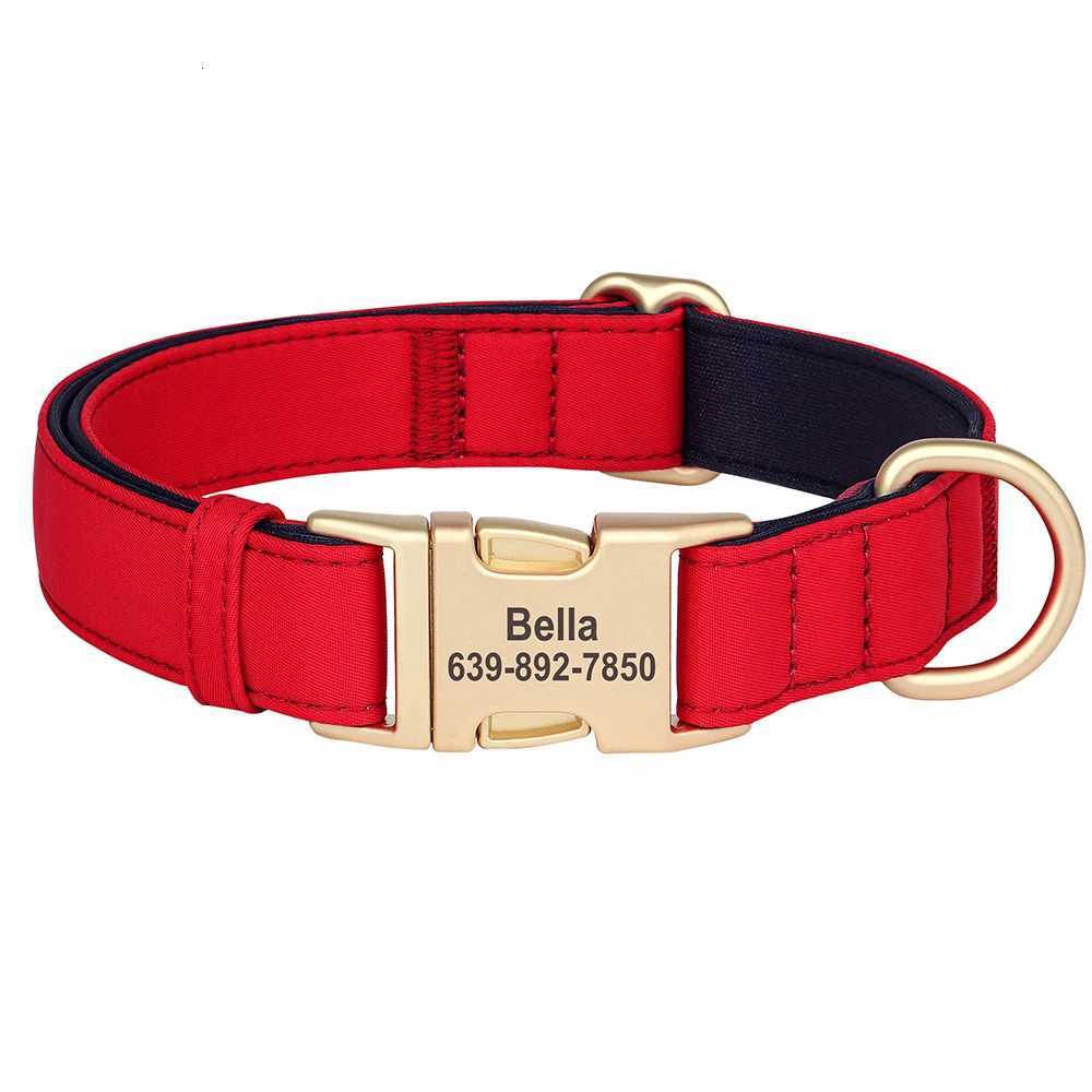 Custom Dog Collar Waterproof Nylon Puppy Dog Collars Personalized Pet ID Name Plate Necklace for Small Medium Dogs Chihuahua PugT260314