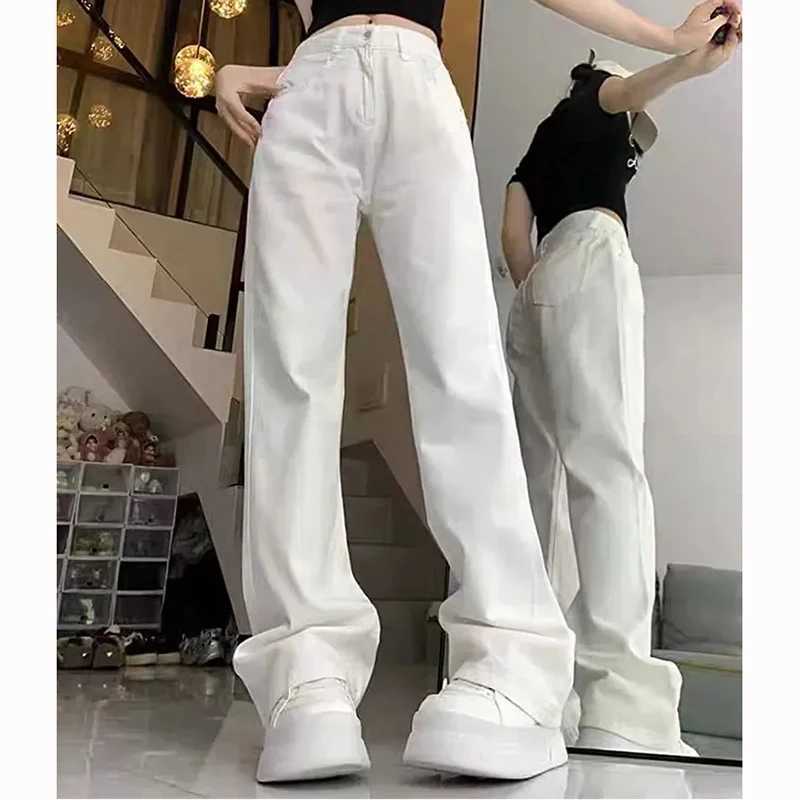 Hot Sale Female Solid High Waist Jeans Classic s Thin Straight Leg Pants Women Korean Fashion Casual Denim Trousers M260317