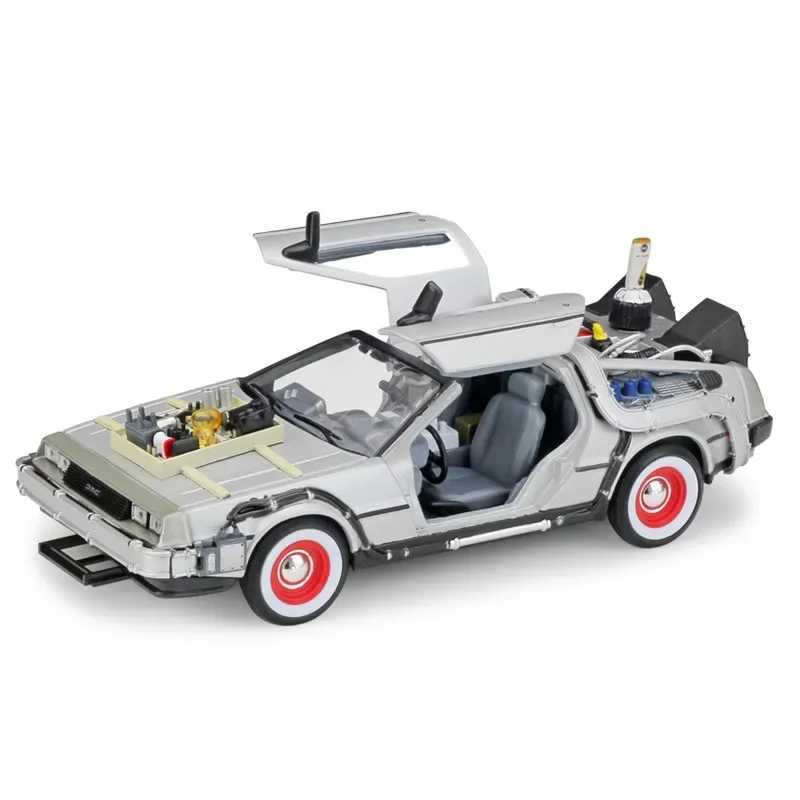 WELLY Diecast 124 Scale Model Car Toy Delorean For Movie Back to The Future Part 1/2/3 DMC-12 Metal Alloy Toy Car For Kids Gift D260317