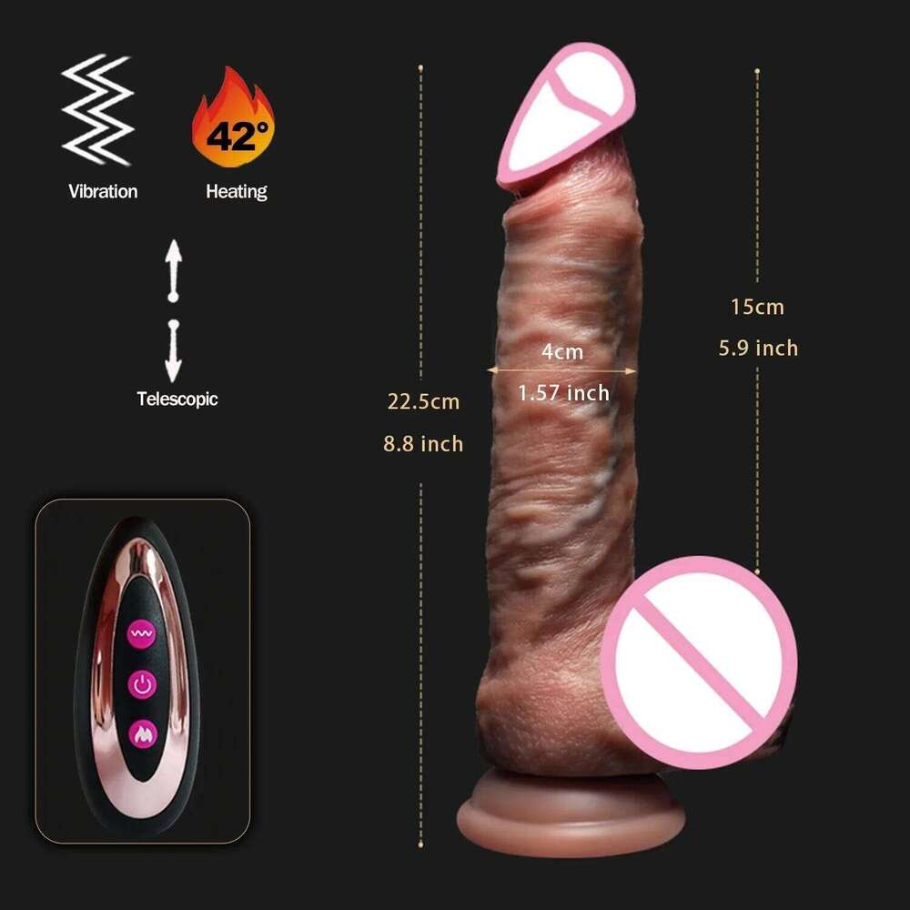 Erotic Dildo Telescopic Vibrator Vagina Penetration Realistic Large Penis Anal Plug With Female Sex Toys Heated Thruster 26H0317