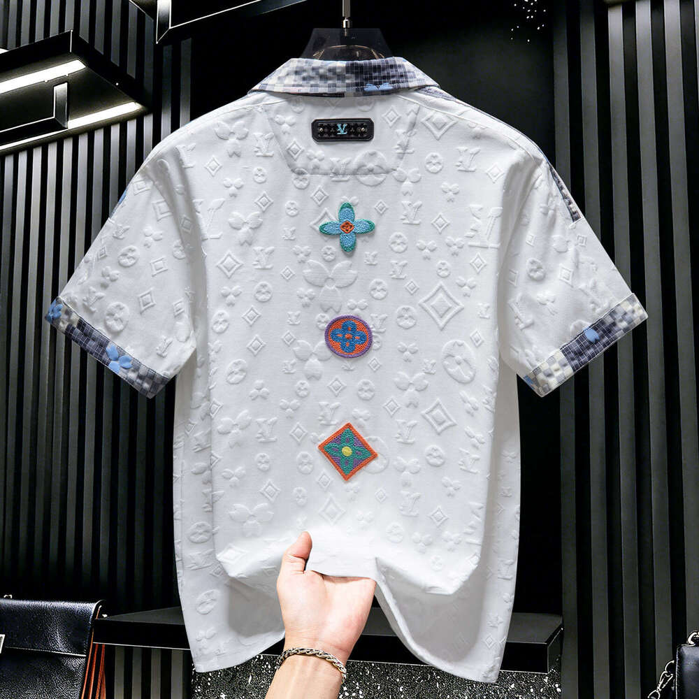 European High-End Men's Short-Sleeve Floral Print Polo Shirt Trendy And Light Luxury 2026 Summer New T-Shirt Top Luanyun