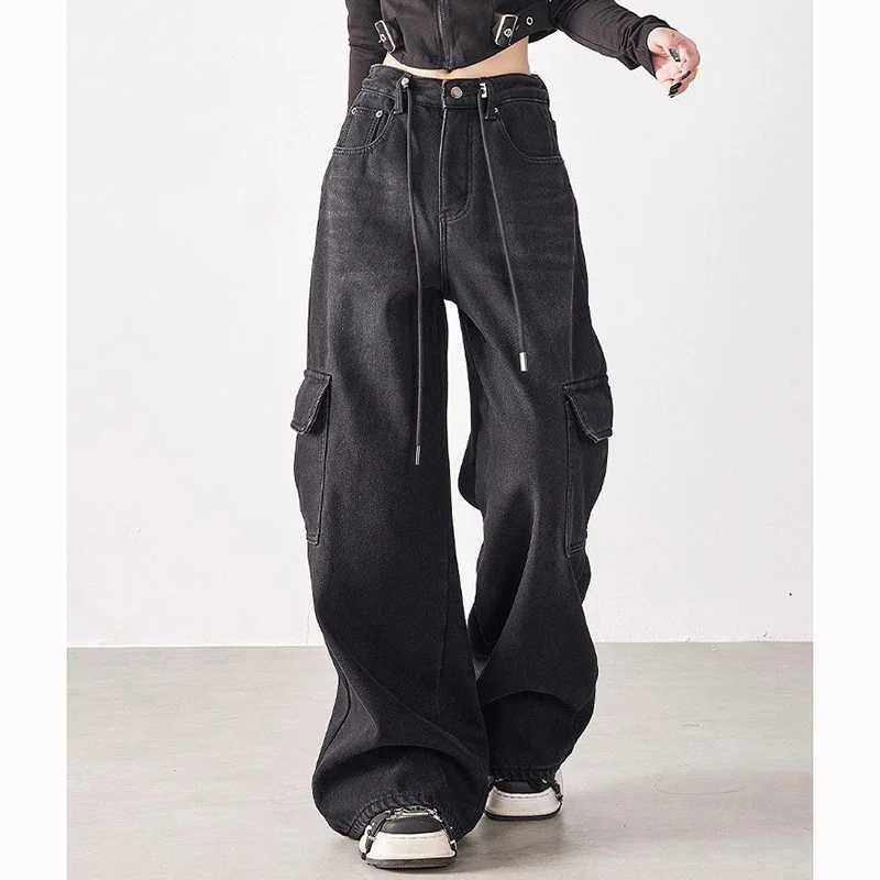 2025 Fashion Hot Sale s Thin Baggy Jeans Lady Chic Designer High Waist Pants Female Korean Leisure Denim Trousers M260317