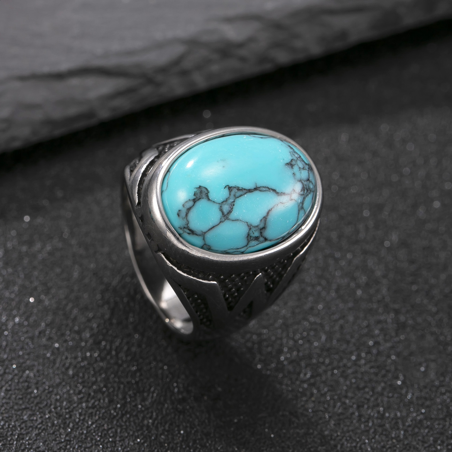 Vintage Ring Natural Black Onyx Ring Oval Round Stone Retro Fine Jewelry Gift Sun Shaped For Women Men 251022