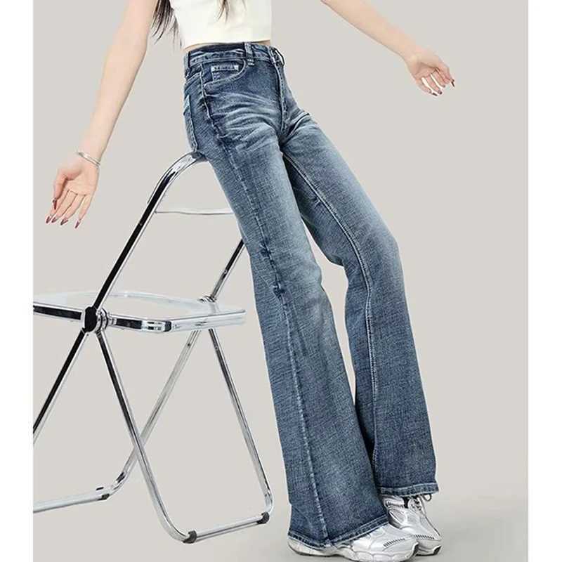 High Street s Straight Leg Flared Jeans Women Korean High Waist Denim Pants Lady Casual Fashion Designer Trousers M260317