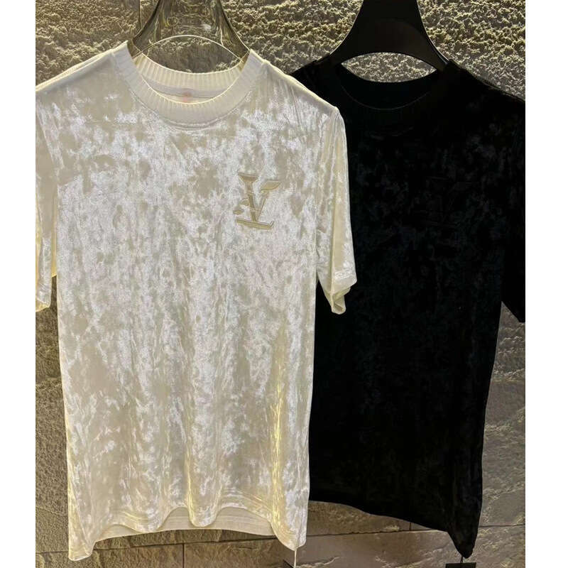 Trendy Fashion Versatile Men's Short-Sleeve Hot-Selling Sequin Embroidered Letter T-Shirt New Spring-Summer Casual Half-Sleeve Tee Luanyun