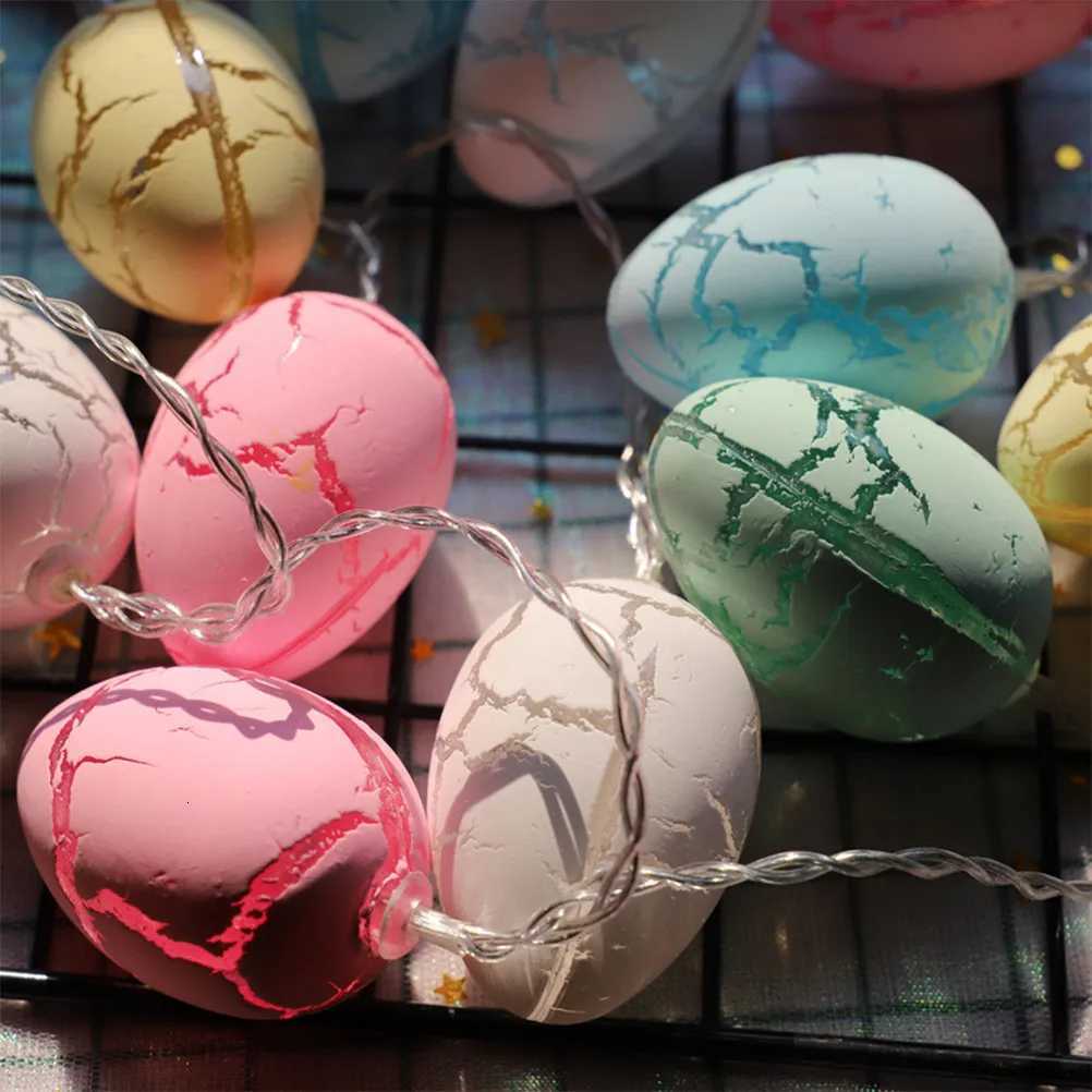 Egg String Lights PVC Decorative LED for Easter Party Backdrop Decoration Creative Fun H260316