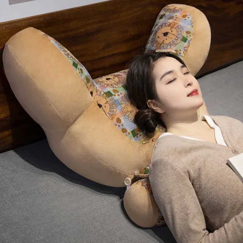 Retro Lumbar Support Large Cushion Bedside Reading Playing Sofa Cushion Home Bedroom Office Waist Protection Pillow Removable D260317