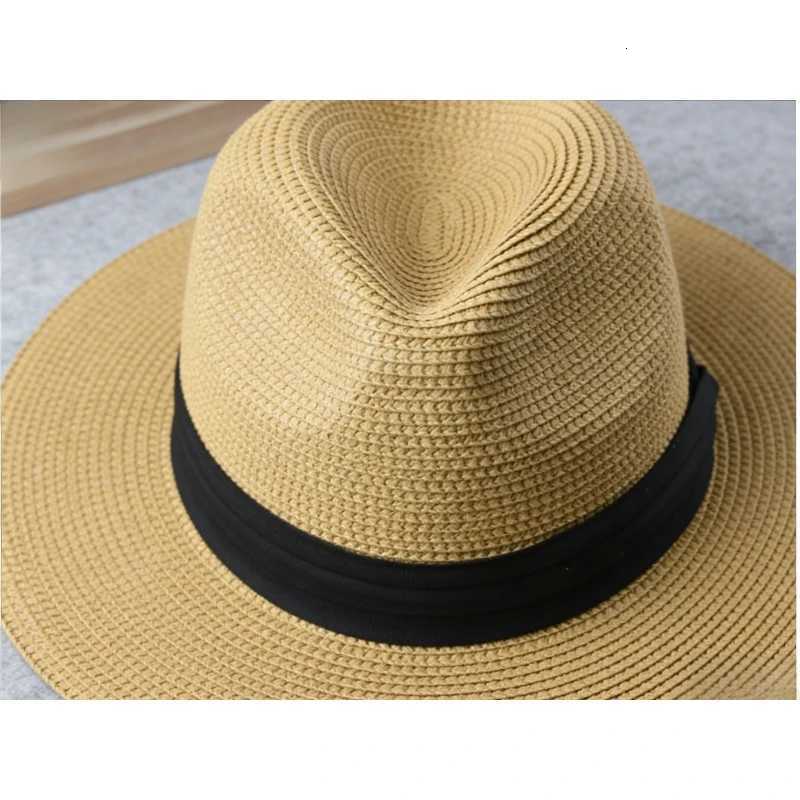 Summer Classic Sun Hats for Men Women Children Panama Hats Wide Brim Beach Straw Hat H260317 - view 7