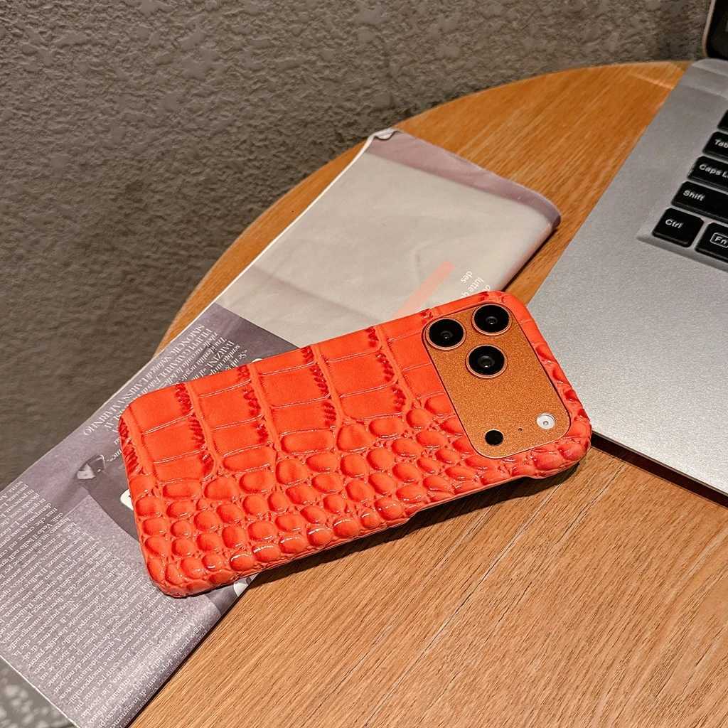 Advanced Luxury Solid Color Crocodile Texture Pattern Shock Proof Phone Cover Case for iPhone 17 16 15 14 13 Pro Max Plus C260314