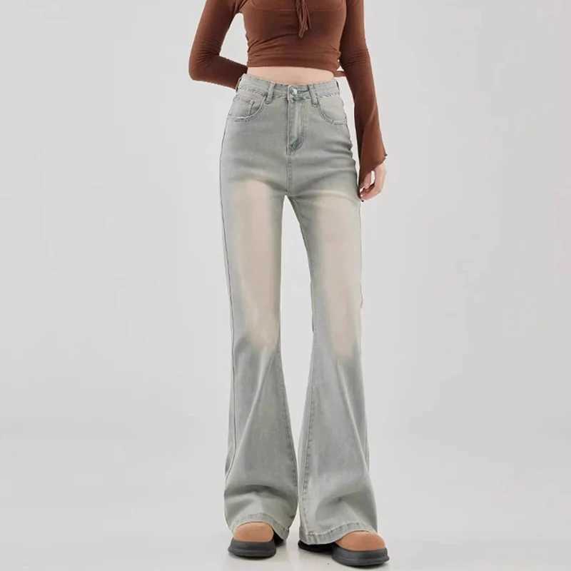 2026 Lady High Waist Thin Flared Jeans s Comfortable Straight Leg Denim Trousers Women Fashion Solid Casual Pants M260317