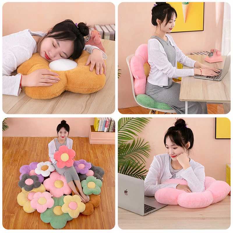 Flower Plush Throw Pillow Soft Plant Flower Chair Cushion Living Bedroom Home Decorative Pillows Sofa Cushions Girl Gifts D260317