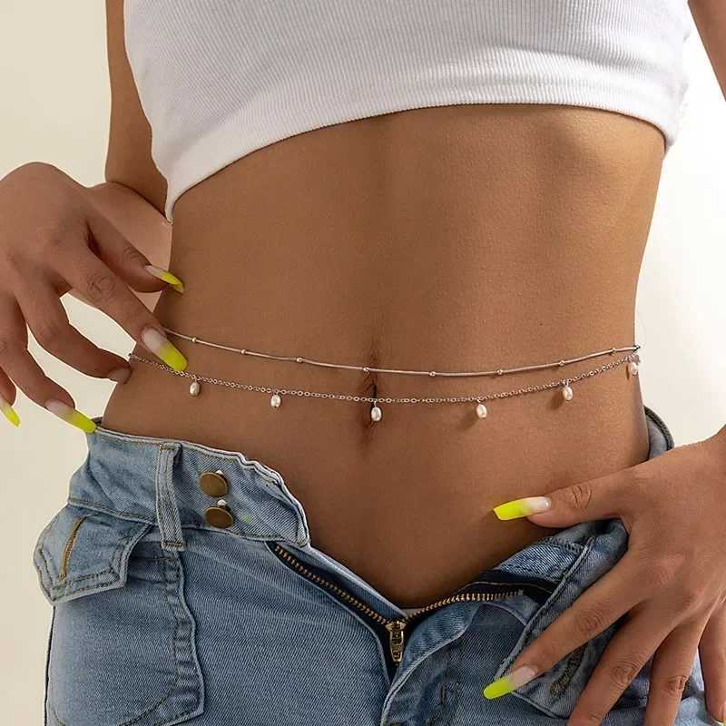 New Fashion Sexy Double Layer Pearl Chain for Women Waist Bead Belly Chain Belly Belt Summer Beach Body Jewelry Festival Gifts H2603161 - view 4