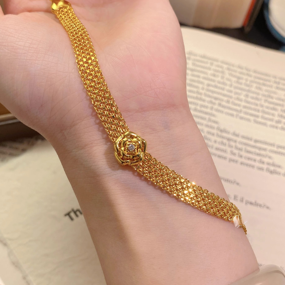 Women Jewelry Bracelets Charm Bracelets Retro Elegant Zircon Rose Braided Strap Holiday Gift Commute Wear Women Bracelet