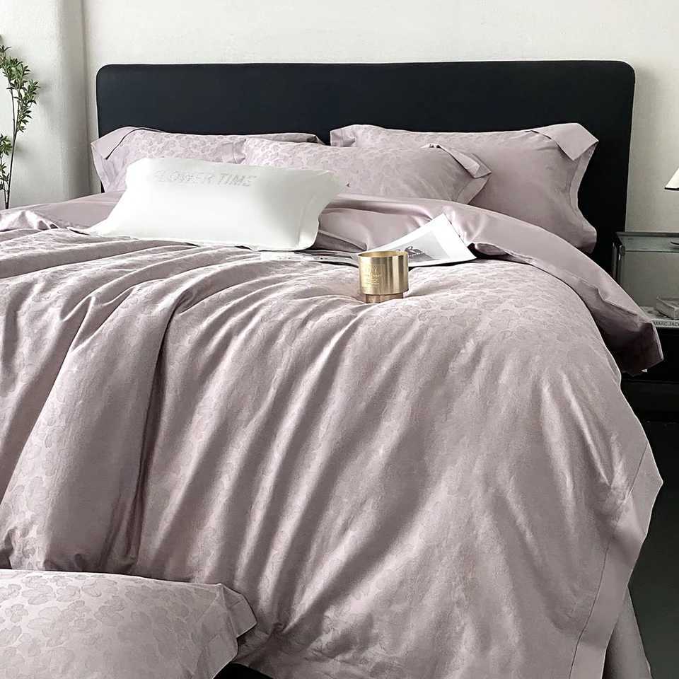 4PCS Elegant Premium Bedding Set 100s Sateen Jacquard Australian Euro Pure Cotton Sheet and Duvet Cover Set Queen King Size D260317