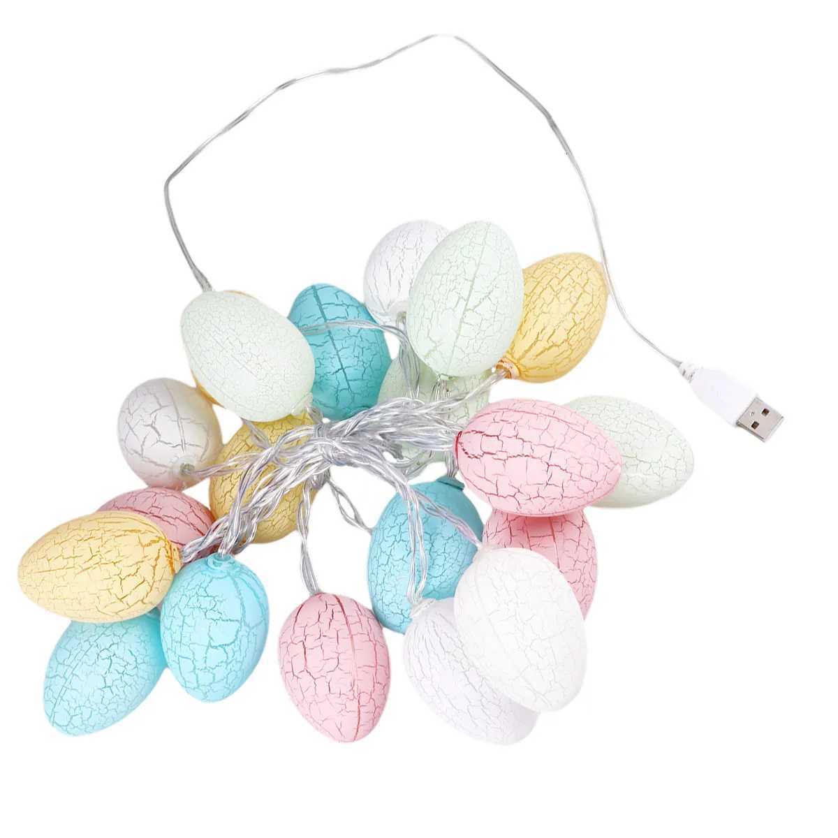 20 LED Easter Egg String Lights USB Powered Warm White Decorative Lamp for Home Garden Patio Yard Party Holiday Festival H260316