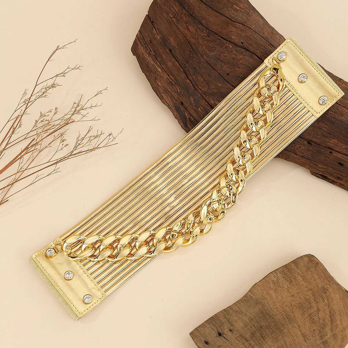 New Fashion Waist Jewelry Retro PU Leather Chain Elastic Waist Chain Belt For Women Skirt Accessories H260316 - view 3