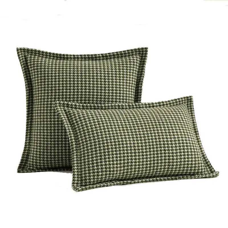Inyahome Set of 2 Lumbar Luxury Jacquard Houndstooth Throw Pillow Covers 30x50cm 45x45cm 50x50cm Pillowcases Coussin Canap D260317