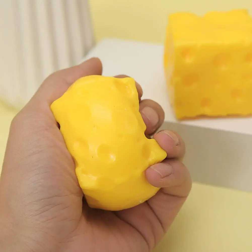 Square Cheese Squishy Toys Slow Rebound Push Stress Relief Sensory Toys Cheese Stress Balls Fidget Toys for Children Adult H260324