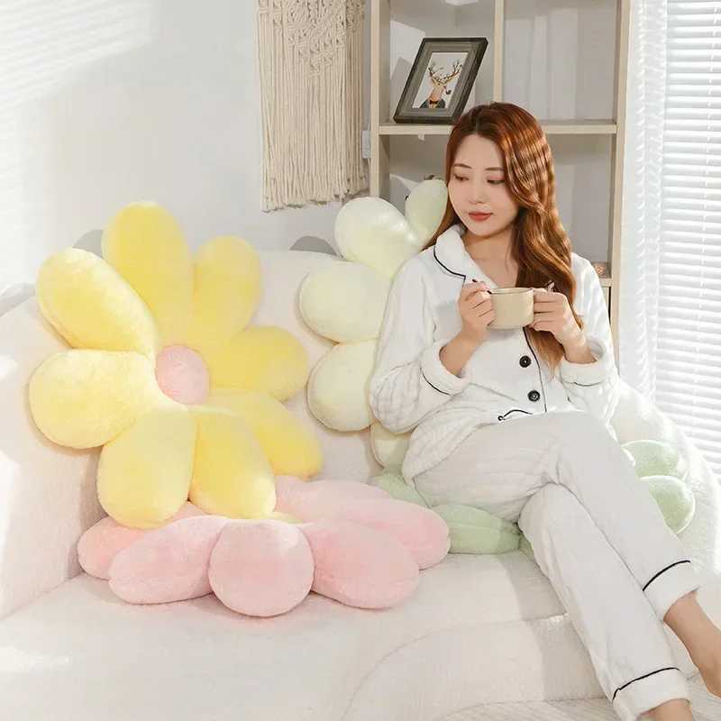 60CM 8-petal Chrysanthemum Pillow Bed Head Flower Petal Shaped Cushion Chair Sofa Cushion Cute Pillow Floor Cushion D260317