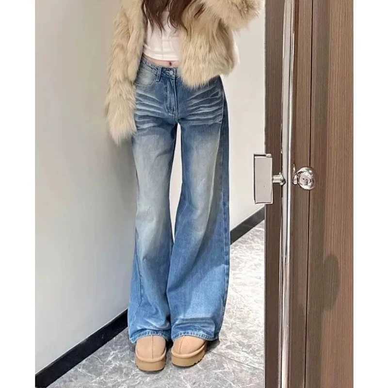 Female Comfortable Loose High Waist Jeans Women Fashion Straight Leg Pants Hot Sale s Chic Leisure Denim Trousers M260317