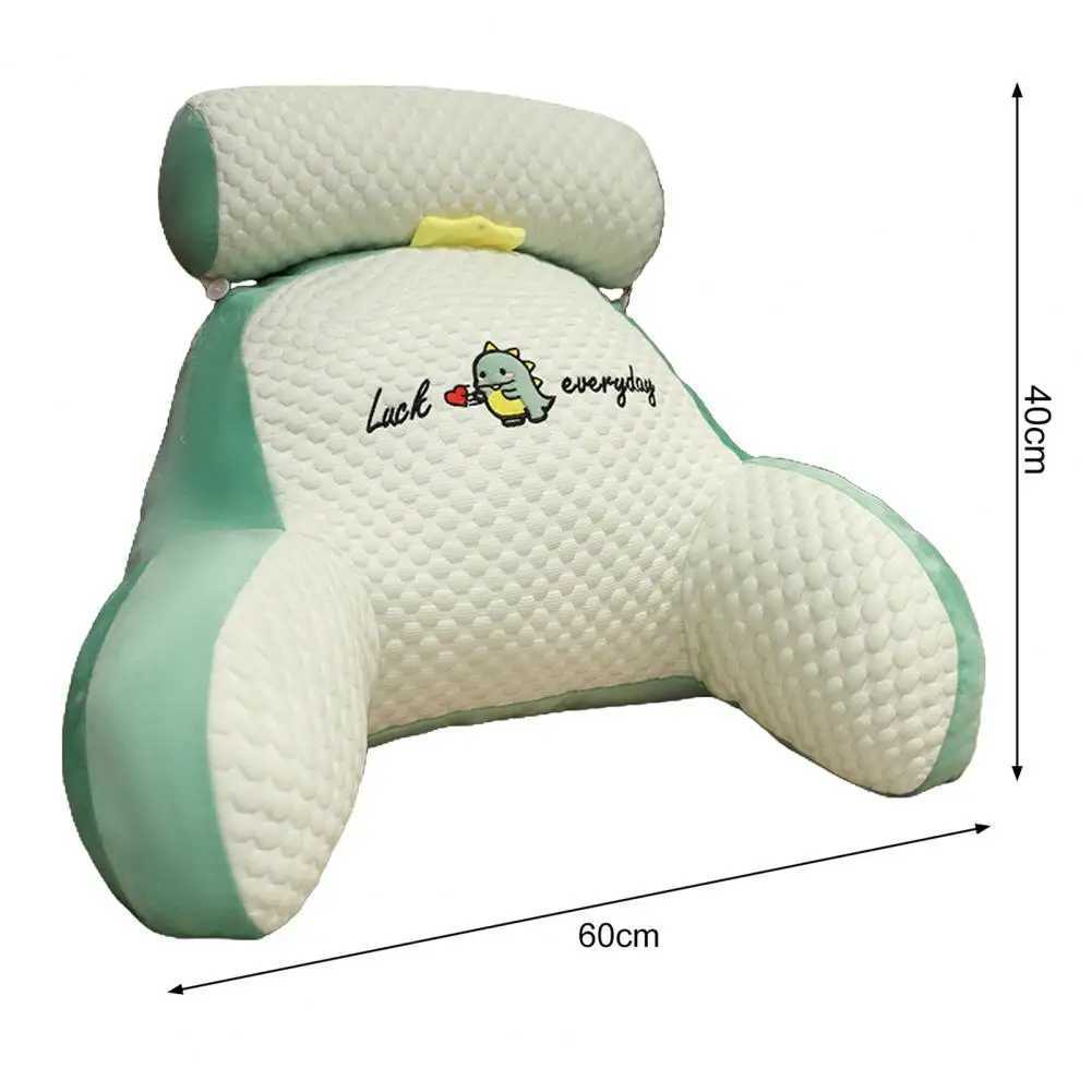 Bed Pillow Cartoon Print Bed Reading Pillow with Arm Support Detachable Backrest Cushion for Sofa Couch for Reading for Kids D260317
