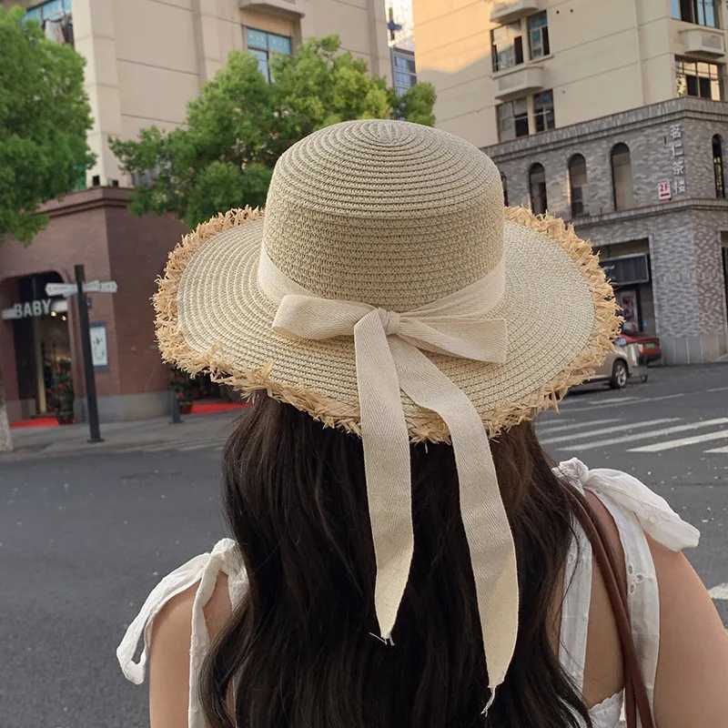 Luxury Straw Hat Women Men UPF 50 Flared Brim Sun Bucket Hat Summer Beach Vacation Foldable Boho Fashion 2025 H260317