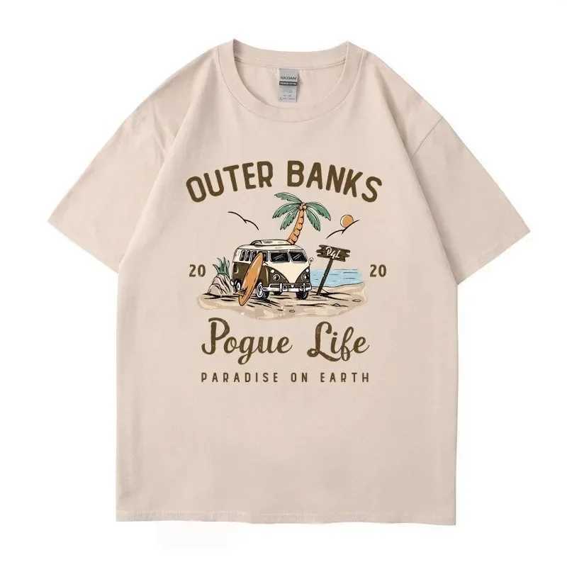 Fashion OBX Shirt Outer Banks T Shirt Pogue Life John B Paradise on Earth North Carolina Pouge Graphic Cotton Tee Tops M260317