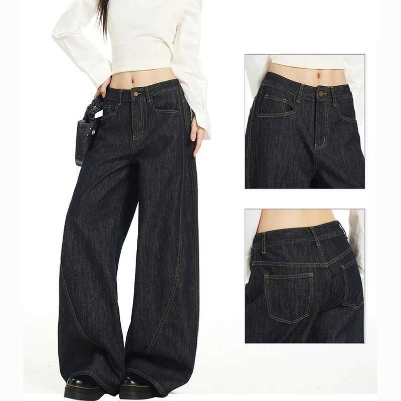 2026 Women Retro Designer Loose Jeans s Fashion High Waist Straight Leg Pants Female Solid Casual Denim Trousers M260317