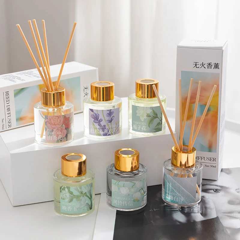 50ml Flameless Reed Diffuser Oil 6 Scents Aromatherapy Essential Oil for Home Fragrance/Air Freshener Home Decoration Flower D260317
