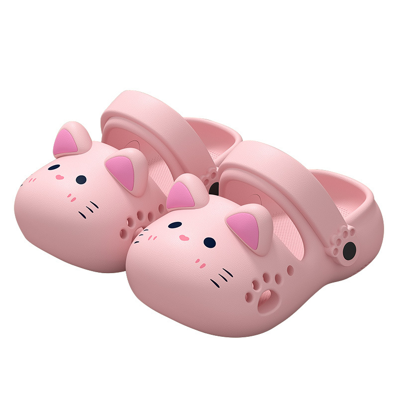 Kids Clogs Kawaii Cat Shoes Non-Slip Kids Shoes Soft EVA Slippers Lightweight Kids Clogs Pool Shower Slippers Indoor Outdoor Slippers Baby Girls Boys 