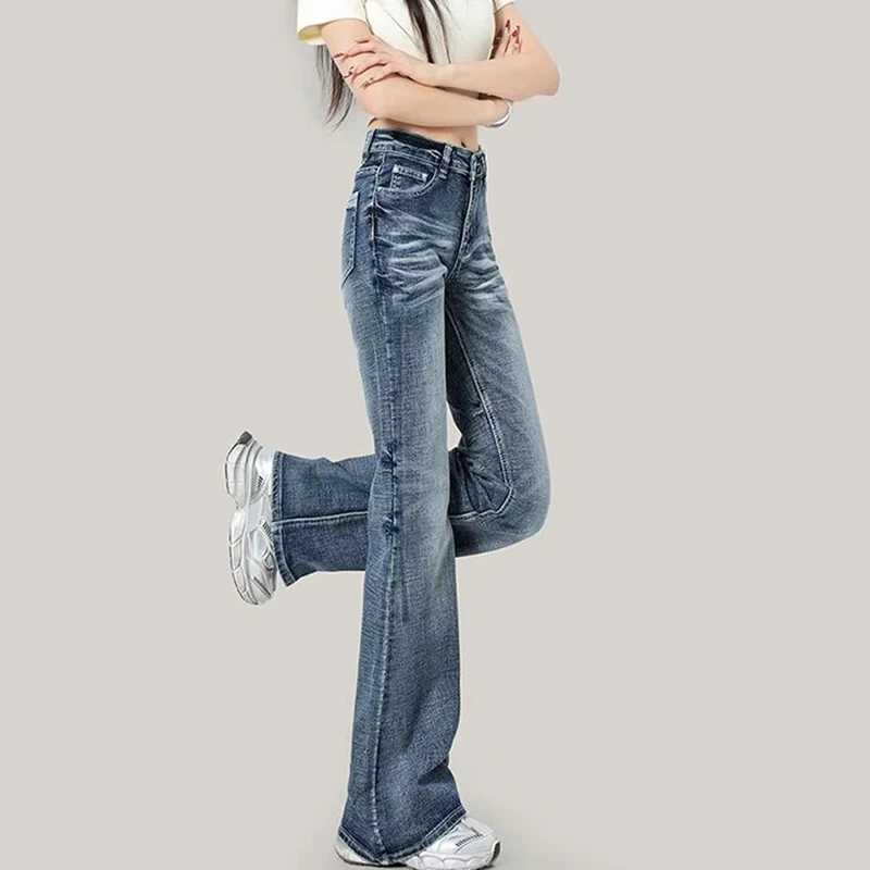High Street s Straight Leg Flared Jeans Women Korean High Waist Denim Pants Lady Casual Fashion Designer Trousers M260317