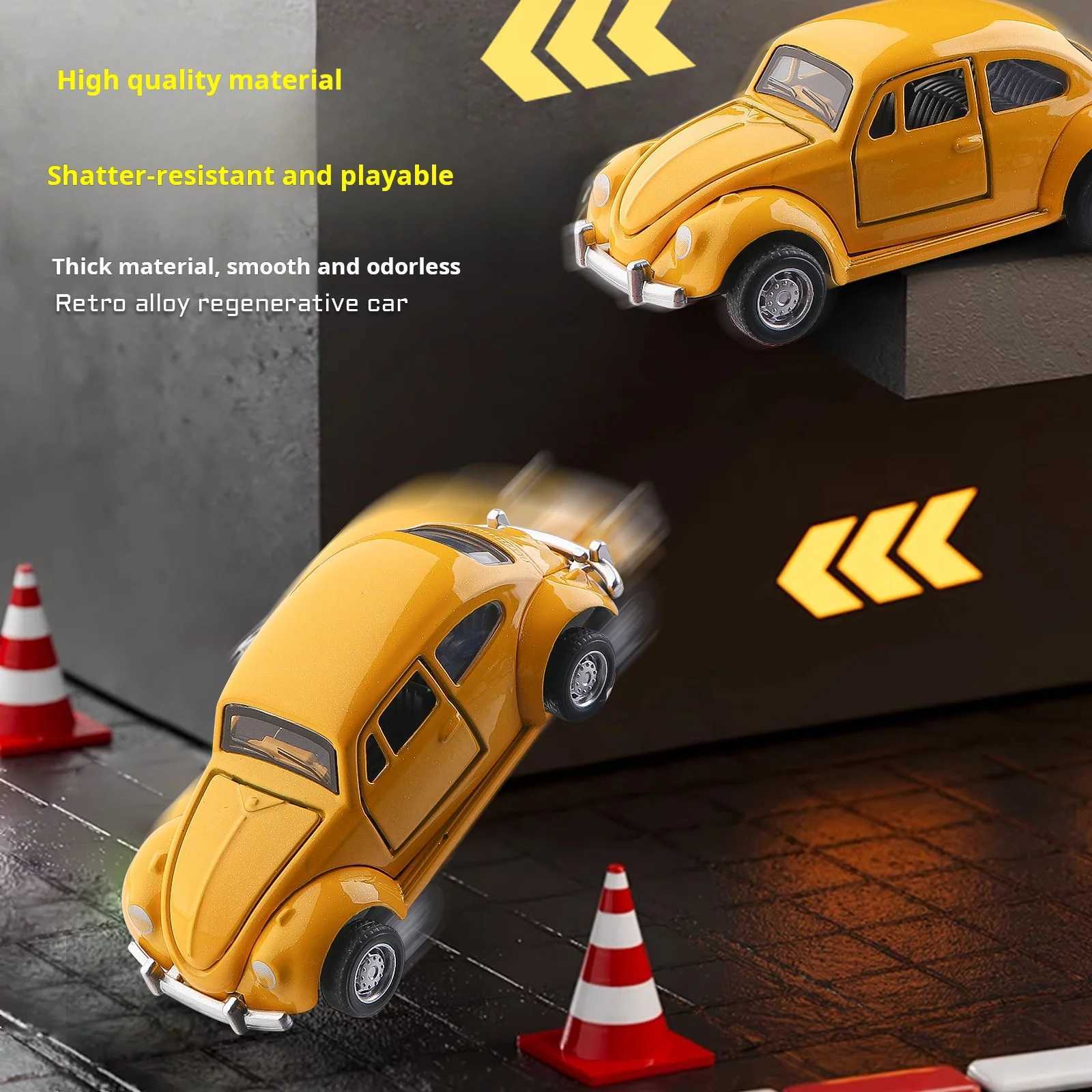 Retro Alloy Classic Car Model 132 Scale Pull Back Diecast Toys Vehicle Simulation car model Decor For Kids Boys Gifts D260317