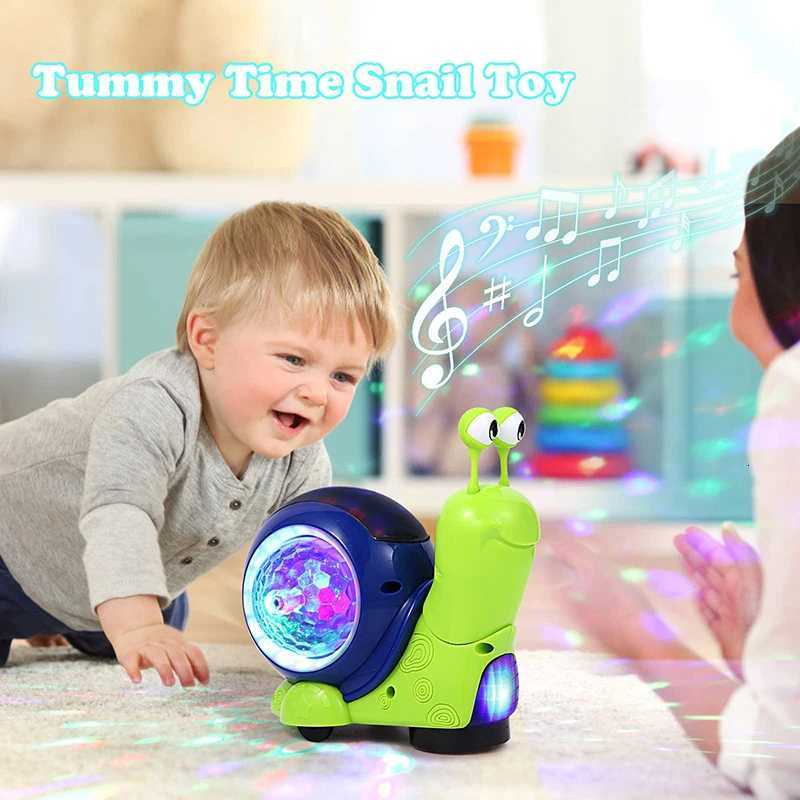 Crawling Crab Snail Baby Toy Walking Tummy Time Dancing Early Educational Interactive Musical Light Toys Toddler for Kids Gifts Y260316