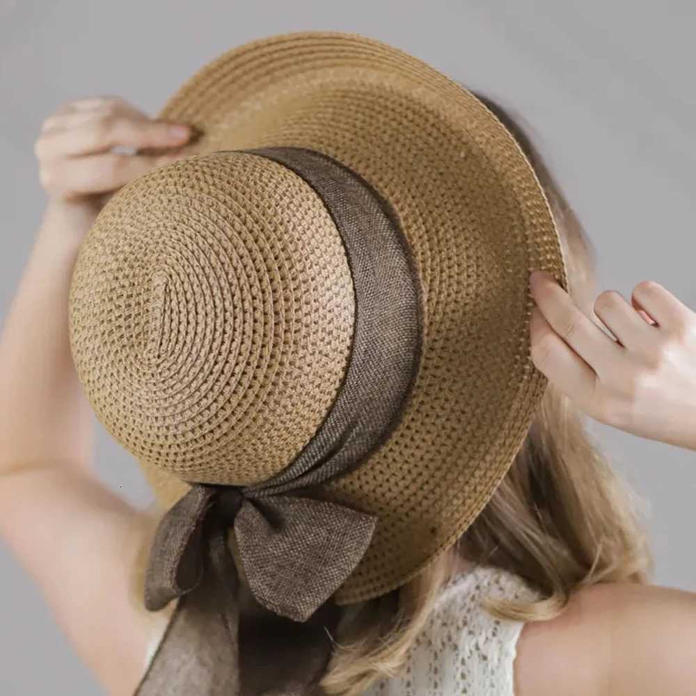 Ladies Butterfly Woven Straw Sunshade Hat Breathable Foldable Beach Vacation Outdoor Sun Protection Hat H260317 - view 5