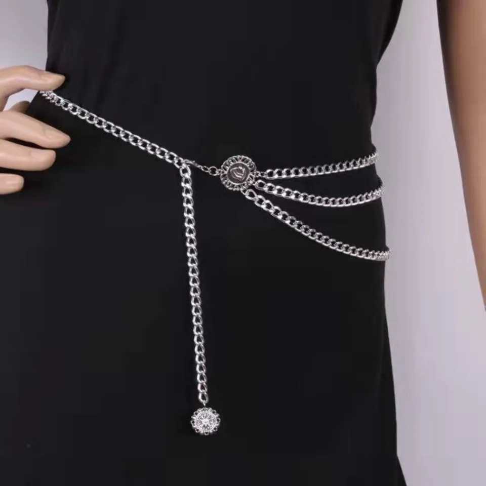 Retro Ethnic Style Body Chain Personalized Sunflower Waist Chain Accessory with Asymmetrical Design H260316 - view 3