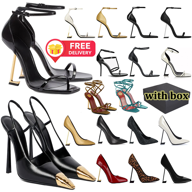 free shipping designer heels high women luxury stylish Dress Shoes patent leather womens popular sandals open Pointed toe red bottom shoes eur35-42