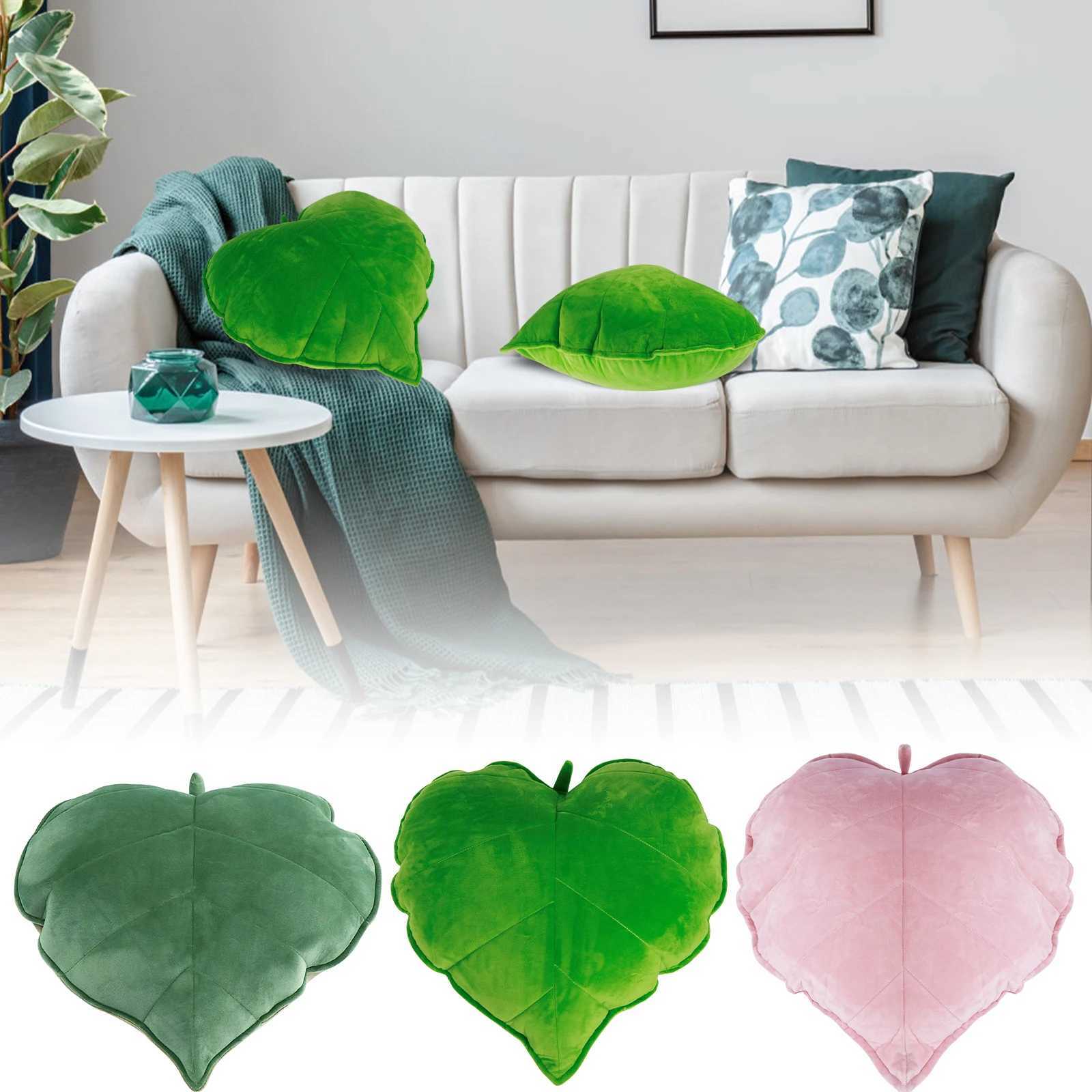 3D Leaf Throw Pillow Decorative Plant Pillow Soft Plush Leaf Shaped Cushion Novelty Plush Backrest Pillow Plant Sleeping Cushion D260317