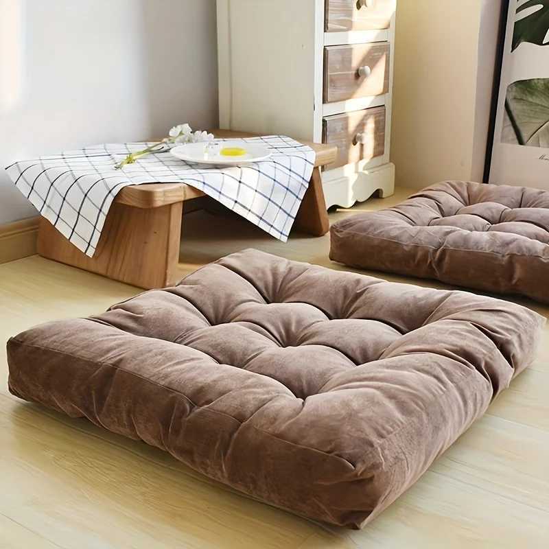 Multi-Scenario Corduroy Tatami Cushion Thick Floor Yoga Pillow for Sofa Bed Balcony Large Plush Futon Meditation Seat D260317