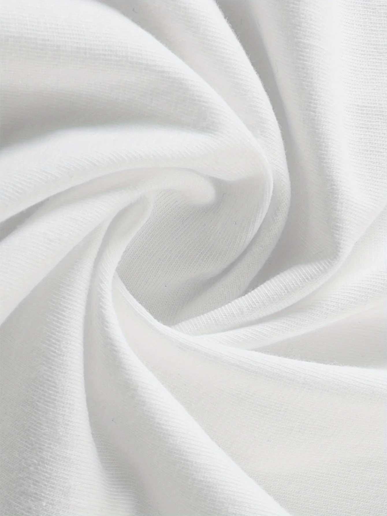 Men Cute Bear Face Pattern T-shirt Suitable Daily Casual Wear Summer White Fabric Comfortable Wear Street Style Fashionable Top M260317