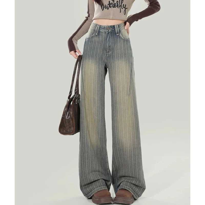 2025 Female Ins Retro High Waist Jeans Pants s Comfortable Denim Pants Women Casual Straight Leg Jeans Trousers M260317