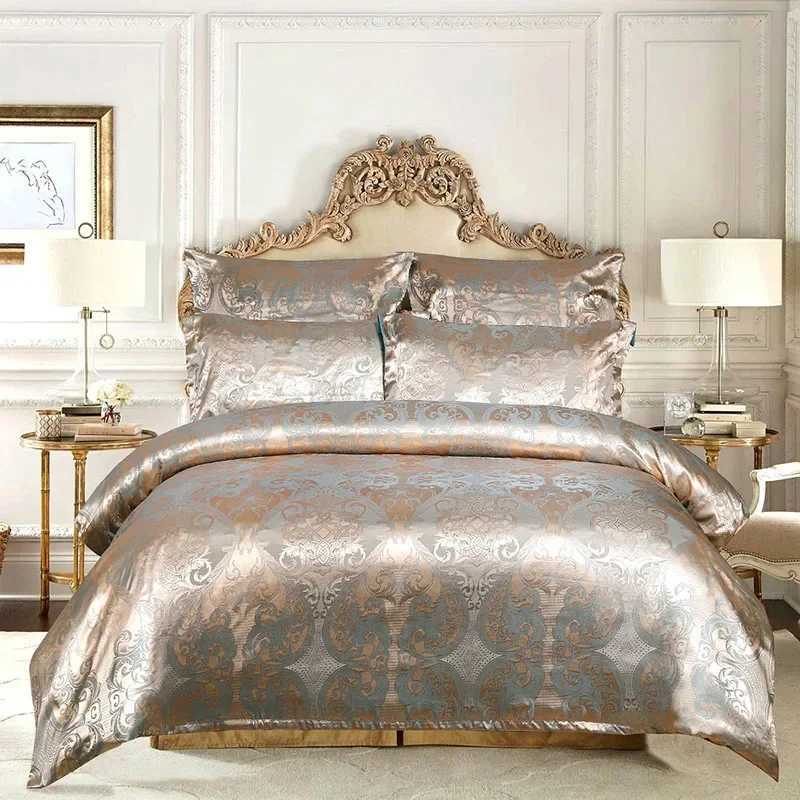 European Satin Jacquard Duvet Cover Set High Quality Smooth and Skin Friendly Comforter Cover Set Summer Bedding Kit for Adults D260317