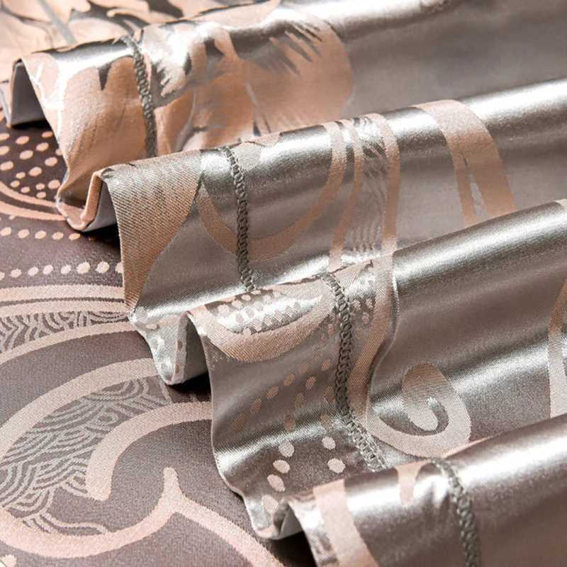 New 4Pcs European Satin Jacquard Bedding Set Four Season Universal Skin Friendly Cozy Duvet Set Double Couple Size Bedclothes D260317