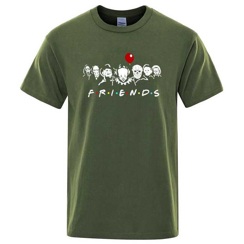 Mens High Quality T-shirt 100 Cotton T-shirt Funny Friends Print T Shirt Loose Summer Cool O-neck Men T-shirt Male Tops Tees M260317
